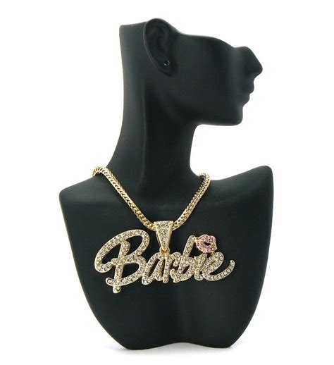 Nicki Minaj Barbie Necklace Pendant Gold Clear Pink Mp655g 1
