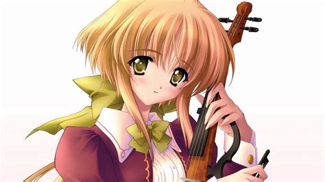Wallpaper Anime Girl Blond Violinist Young Music Hd Picture Image