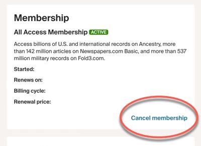 Cancelling A Membership