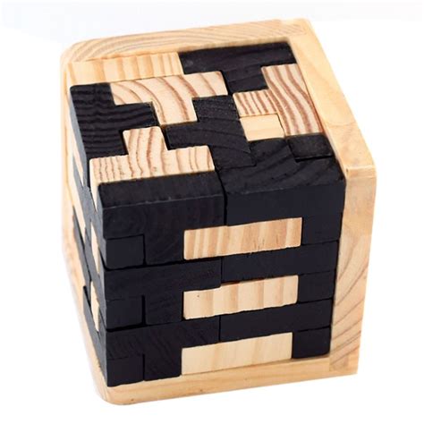 3d Wooden Puzzles Brain Teaser 54 T Shaped Blocks Geometric