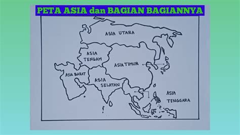 Cara Menggambar Peta Benua Asia Beserta Bagian Bagiannya Gambar Sketsa