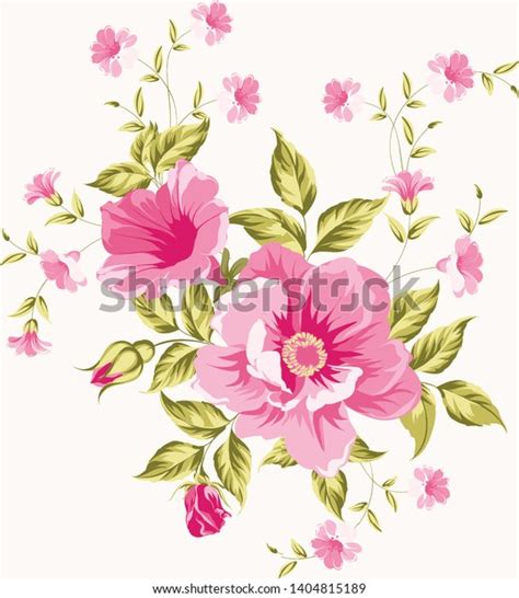 Soft Pink Flower Print Seamless Background Stock Illustration