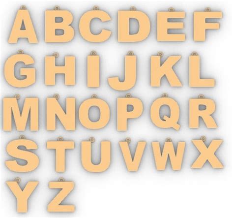 Alphabet Letter Pendant 3dm Set1 26 Letters 3d Model 3d Printable 3dm