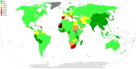 Countries with less than 1 million inhabitants are not included. List of countries by unemployment rate - Wikipedia
