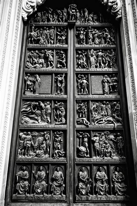 The Door Of Milan Cathedral Stock Image Image Of Lombardy