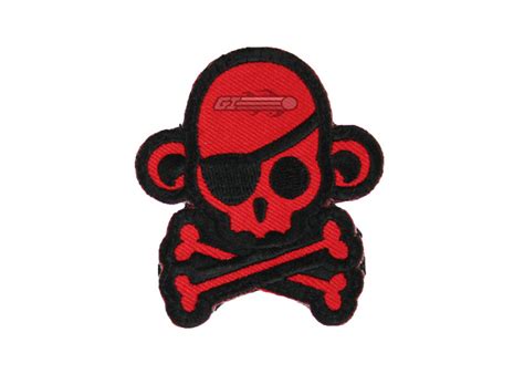 Mil Spec Monkey Skullmonkey Pirate Velcro Patch Red Black