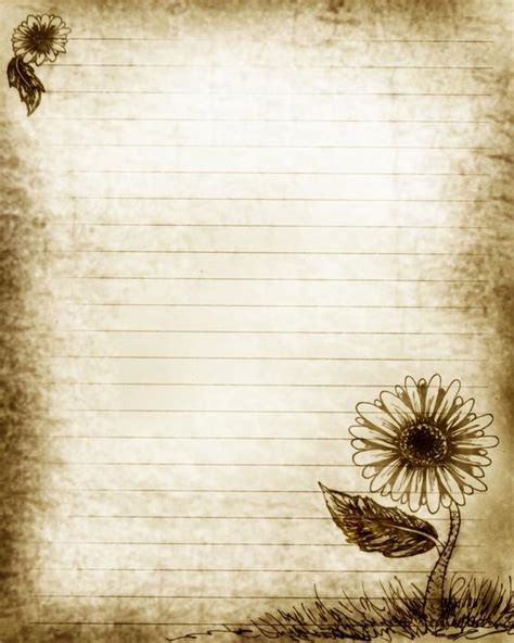Printable Journal Page Daisies Digital Lined Writing