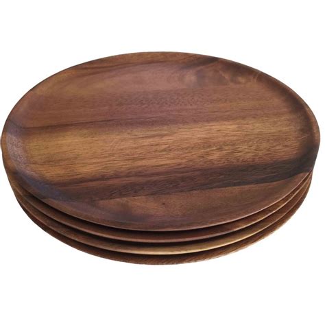 Our Set Of 4 Acacia Wooden Large Plate Set Is Not Only Sustainable But