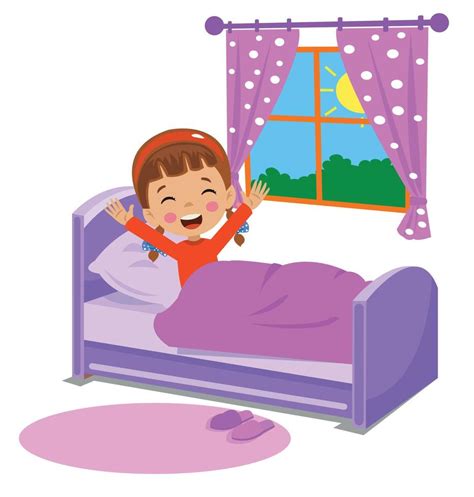 Cute Kid Waking Up In The Morning 14831166 Vector Art At Vecteezy