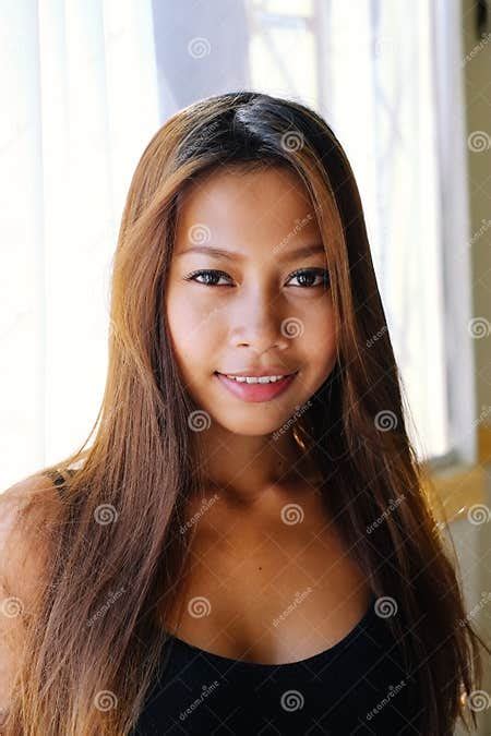 natural portrait beautiful asian girl smiling native asian beauty stock image image of