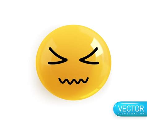 Premium Vector Emoji Face Eyes Closed Dissatisfaction Emotion