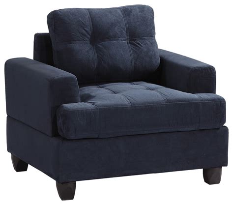 Maybe you would like to learn more about one of these? Tufted Armchair, Navy Blue Suede - Transitional ...