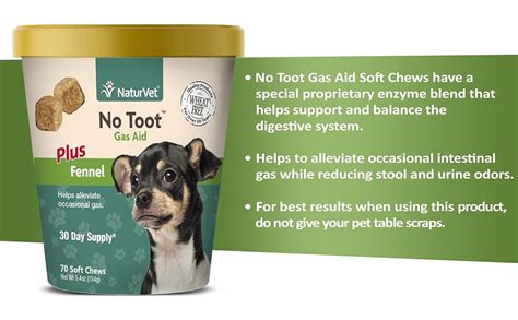 Naturvet No Toot Gas Aid For Dogs Plus Fennel 70 Soft
