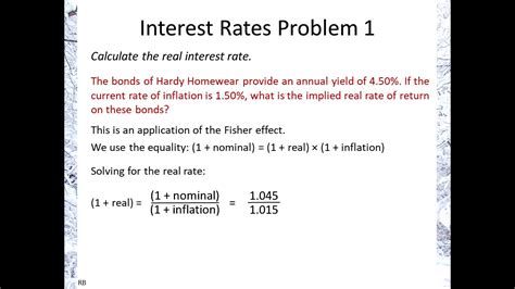 Calculating The Real Interest Rate Youtube