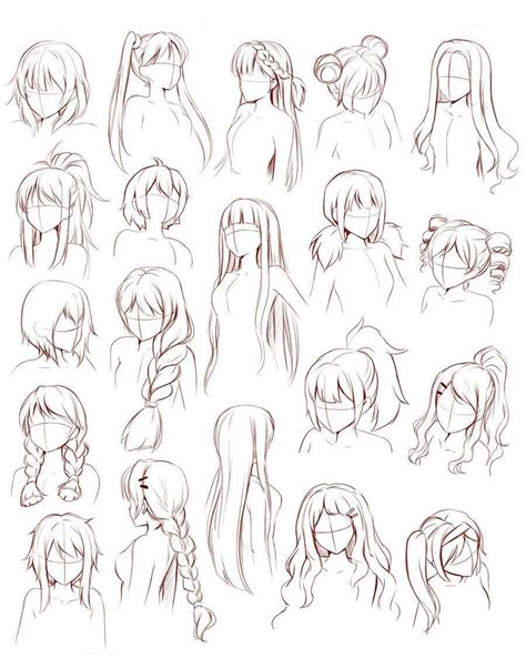 Hair References Anime Drawings Sketches Hair Sketch Drawing Hair