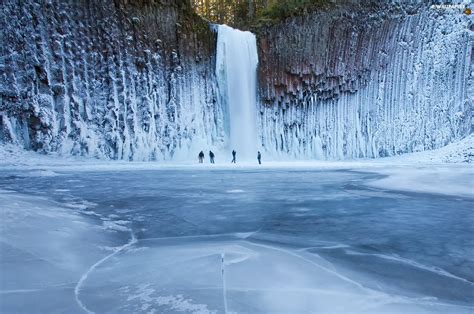 Frozen Lake Winter Waterfall For Desktop Wallpapers 1680x1116