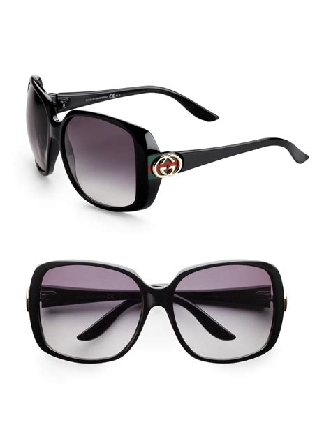 Lyst Gucci Oversized Square Sunglasses In Black