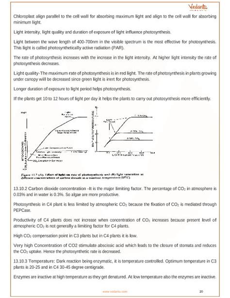 CBSE Class 11 Biology Chapter 13 Photosynthesis In Higher Plants