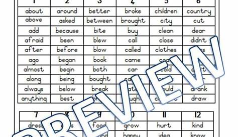 high frequency sight words 3rd grade