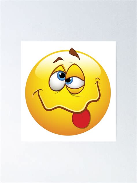Drunk Smiley Face Emoticon Poster For Sale By Allovervintage Redbubble