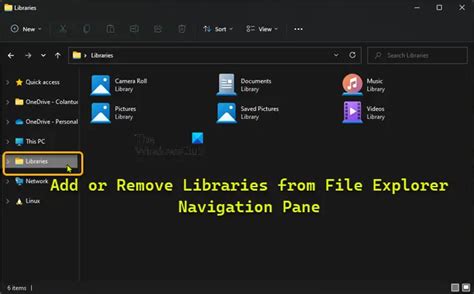 Add Or Remove Libraries From File Explorer Navigation Pane In Windows