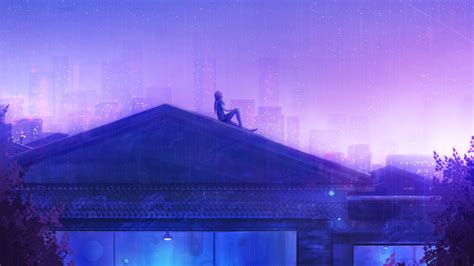 Anime Scenic Wallpaper Purple 3840x2160 Wallpaper