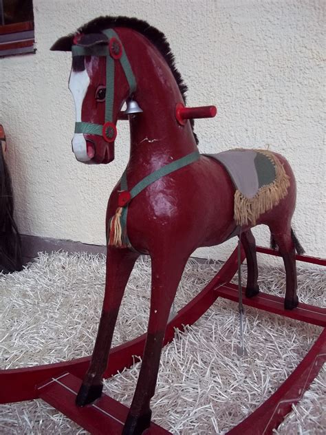 Antique German Rocking Horse 1880 Wooden Horse Carousel Horse Rocking