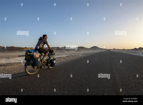 Cycling In The Sahara Desert Egypt Stock Photo Alamy