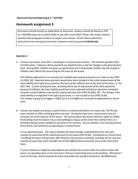 Afr 2022 Homework Assignment 3 Answers Advanced Financial Reporting