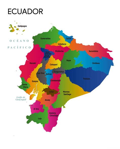 El Mapa Del Ecuador Con Sus Provincias