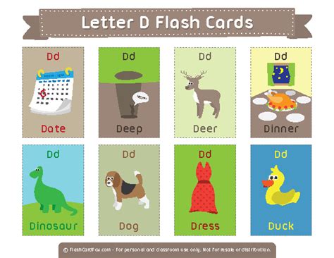 Free Printable Letter D Flash Cards Download Them In Pdf Format At