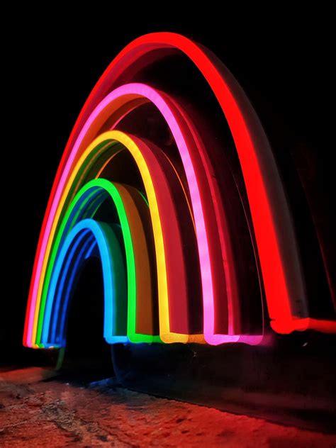 Rainbow Led Neon Sign Interior Decor Room Decor Wall Etsy