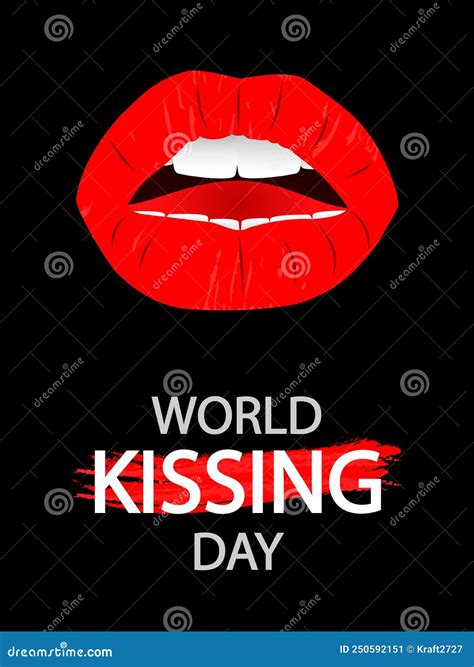 World Kiss Day Female Lips Stock Vector Illustration Of Human