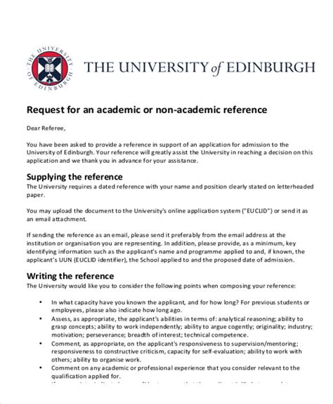 Academic Reference Letter Format
