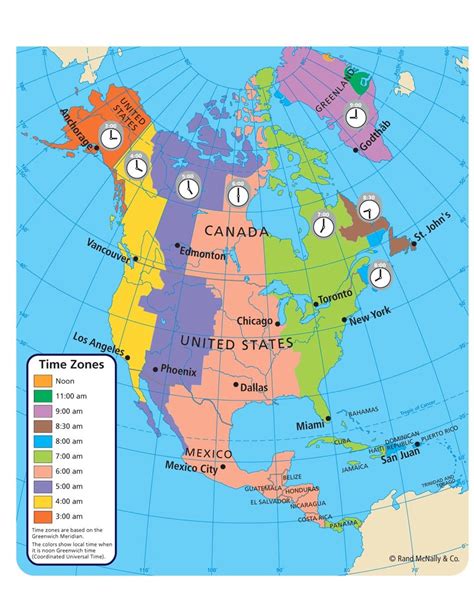 North American Time Zone Map Map Of The World