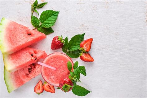 110 Detox Watermelon Strawberries Mint Stock Photos Free And Royalty