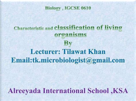 Classification Of Living Organism Igcse O Level Biology