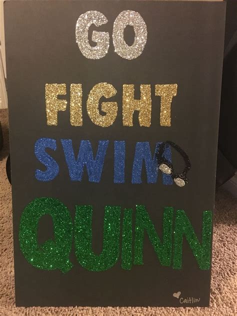 Go Fight Swim High School Poster Team Poster Ideas Swim Poster