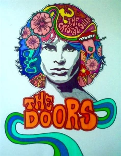 The Doors Psychedelic Poster Music Illustration Band Group Doors