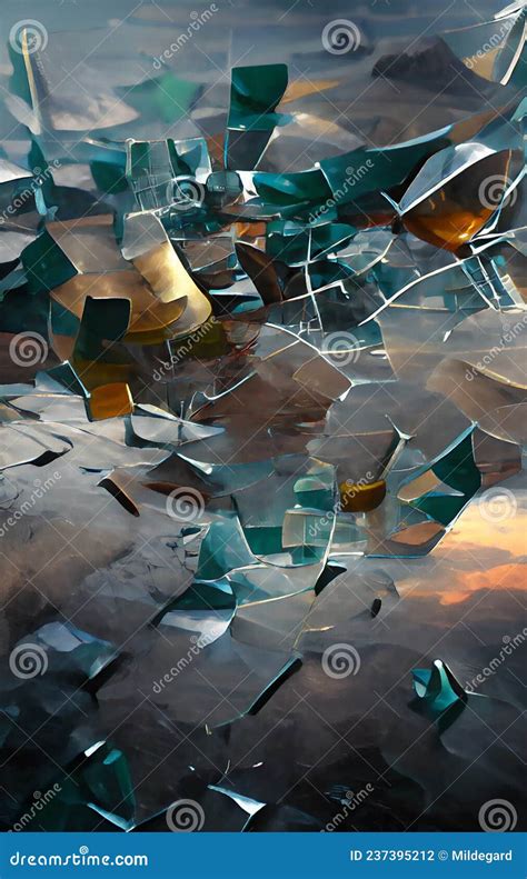 Shattered Glass Digital Art Stock Illustration Illustration Of