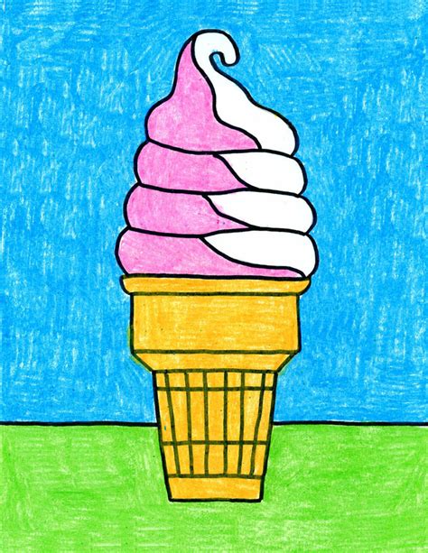 Drawing Ice Cream Picture Ice Cream Drawing Draw Cartoon Easy Drawings Small Step Bodegawasuon