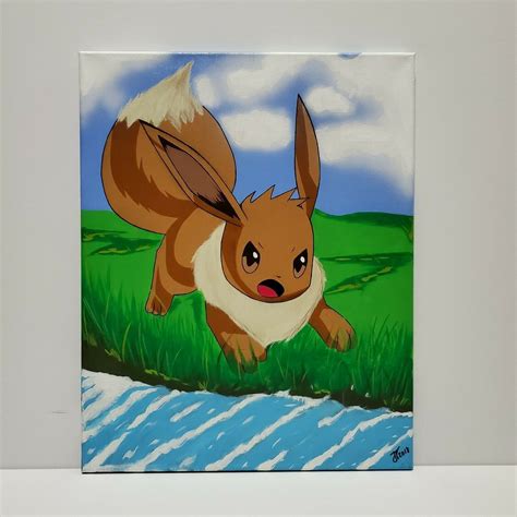 Pokemon Eevee Canvas Painting 16x20 Ebay