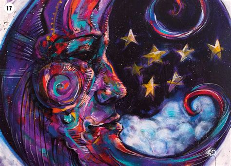 Postcard Of Melissa Wilcoxs Original Art Nightwatch Owl And Moon