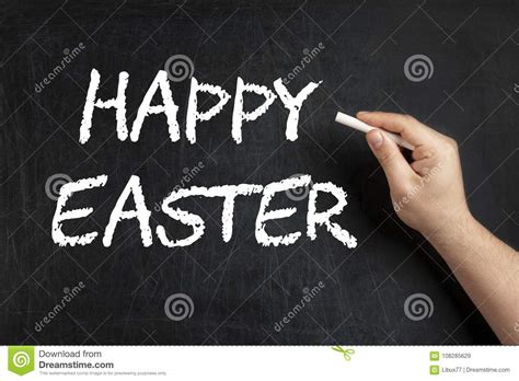 Happy Easter Handwritten Blackboard Chalkboard Stock Image Image Of