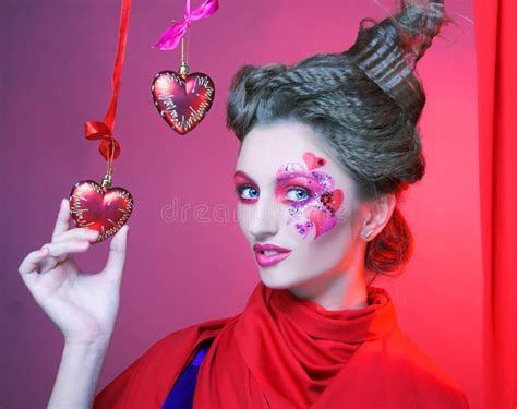 Young Woman With Creative Make Up Stock Image Image Of Model Event