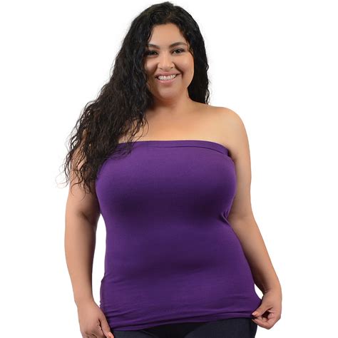 Plus Size Cotton Strapless Tube Top Long Tube Top Team Wear Halter Style Cami Tanks Comfy