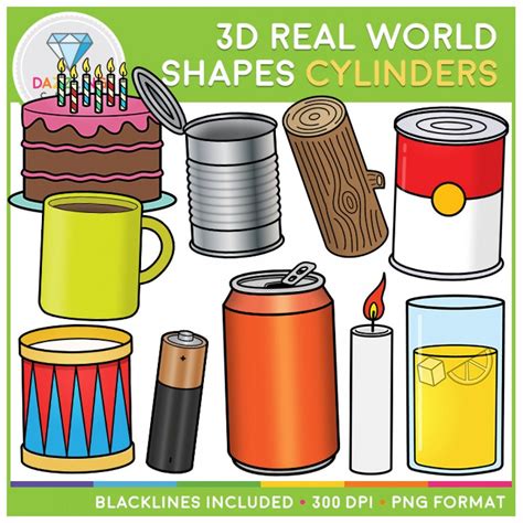 3d Shapes In Real Life Clip Art Bundle Cylinder Candles Log Candles