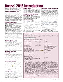 Check spelling or type a new query. Microsoft Access 2013 Introduction Quick Reference Guide ...