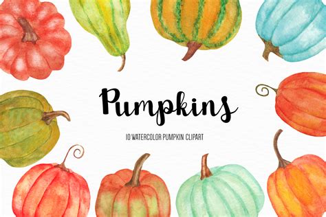 Watercolor Pumpkins Illustrations Graphic By Bonadesigns · Creative Fabrica