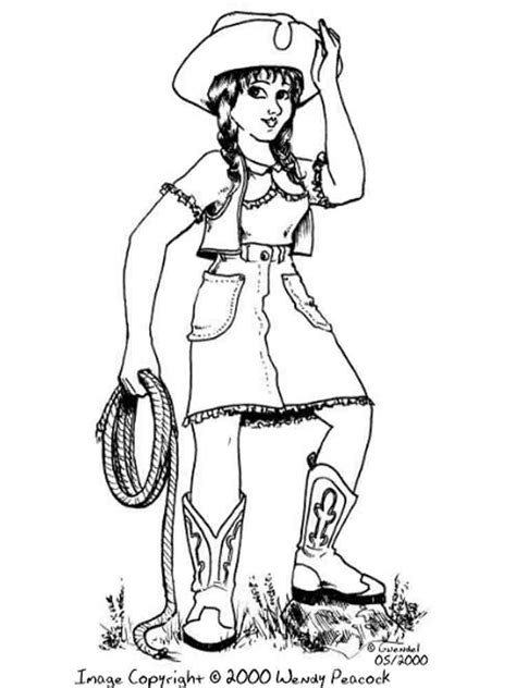 Cowgirl Coloring Pages Free Printable Sketch Coloring Page